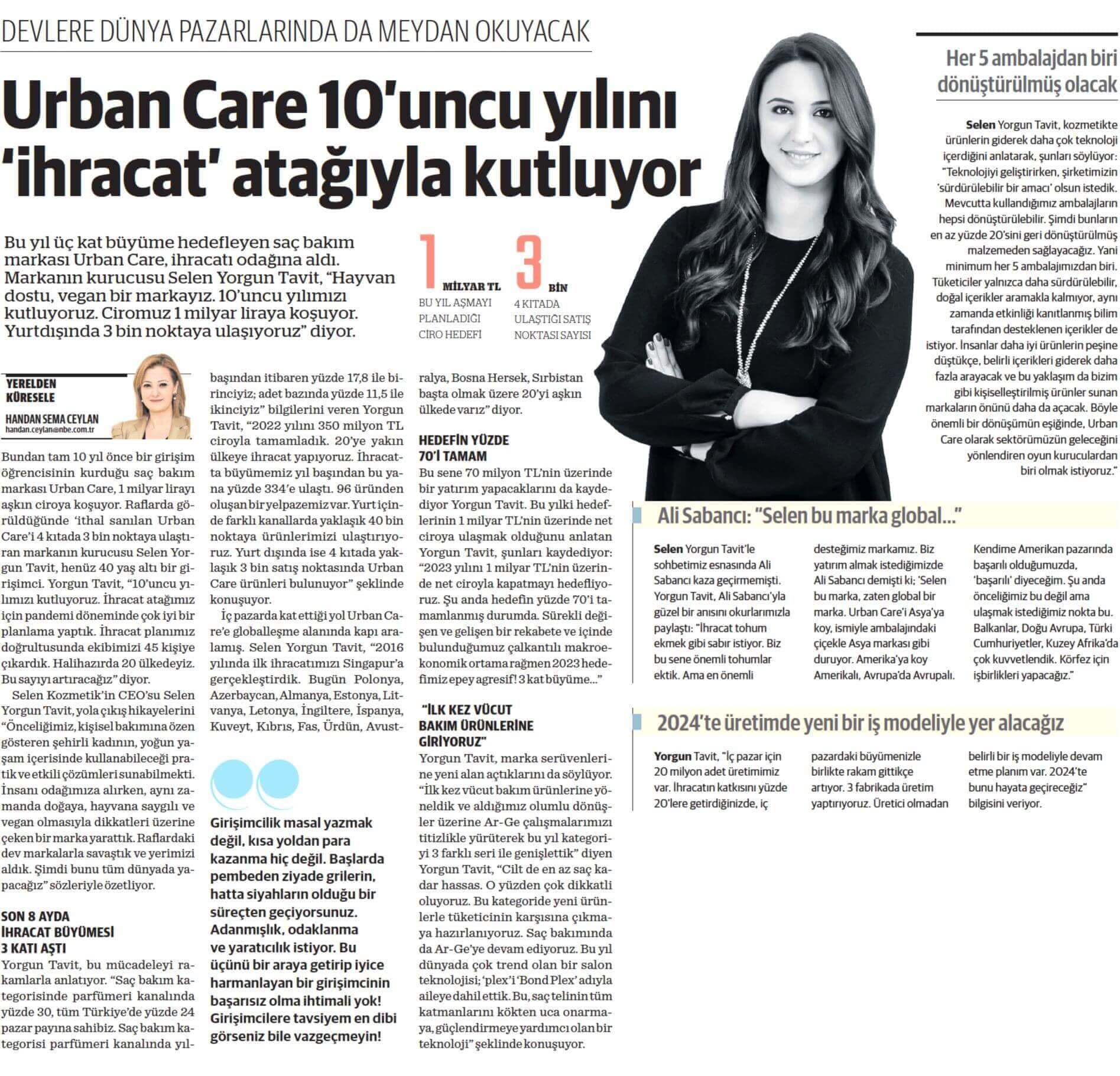 URBAN Care 10'uncu Yılını 'İhracat' Atağıyla Kutluyor